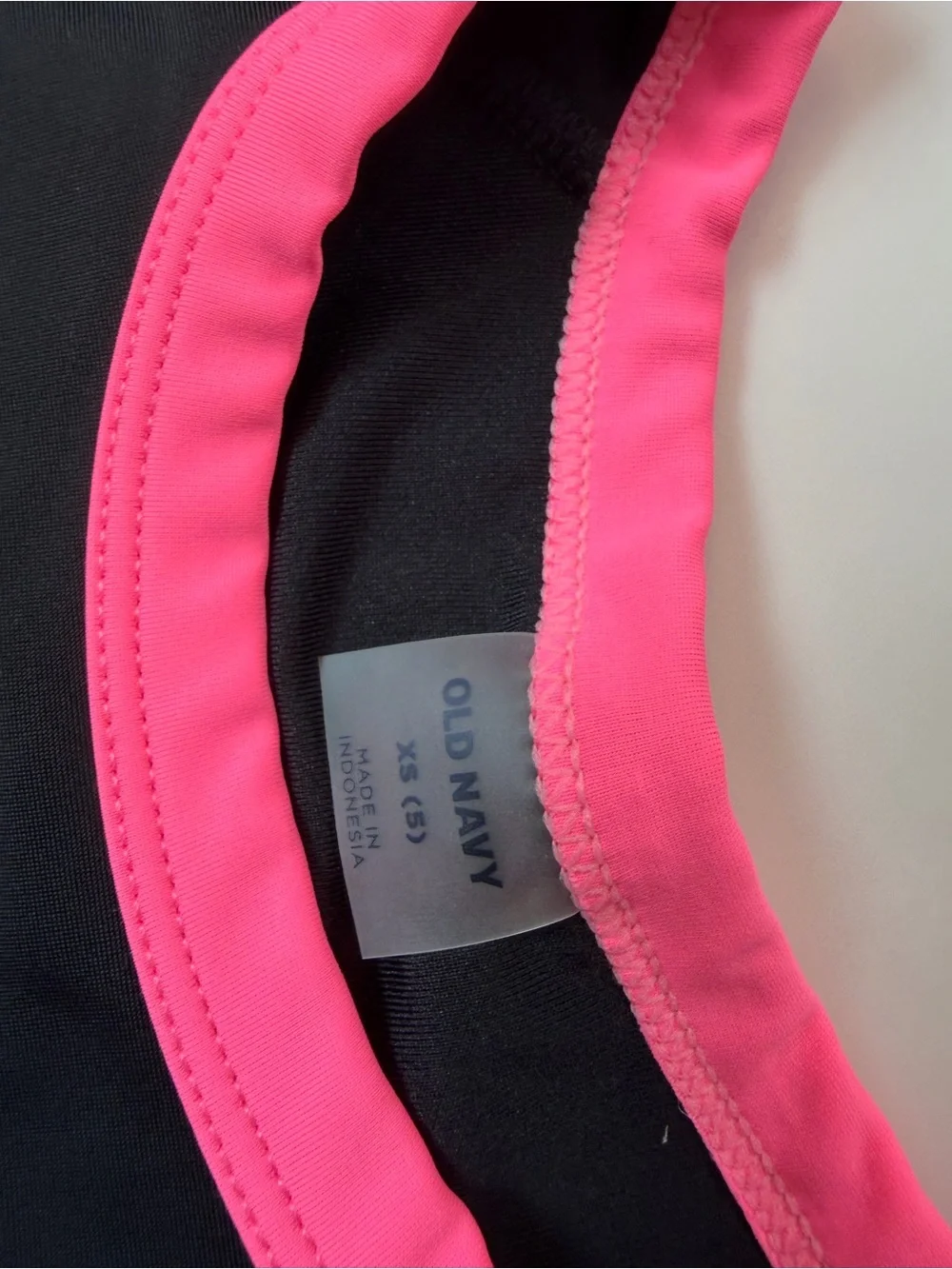 Never worn Old Navy Black Kids Bikini Set with Pink & Orange Trim